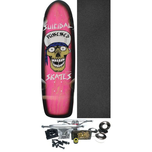 Suicidal Skates Punk Skull Skateboard Deck - 8.3" x 30.5" - Complete Skateboard Bundle